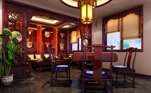 达坂城古典中式风格茶楼包间设计装修效果图